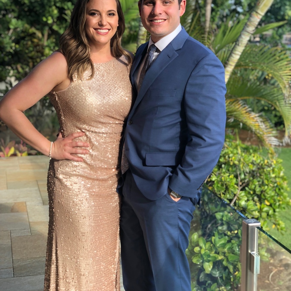 Adrianna papell gold / champagne dress NEW!